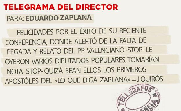 Telegrama para Eduardo Zaplana