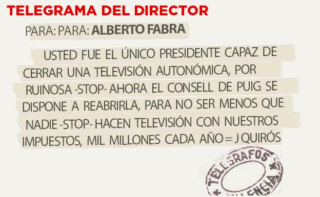 Telegrama para Alberto Fabra