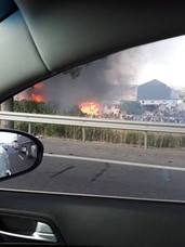 Colapso en la V-30 por un incendio