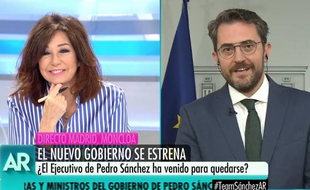 Ana Rosa Quintana y Màxim Huerta se reencuentran en Telecinco