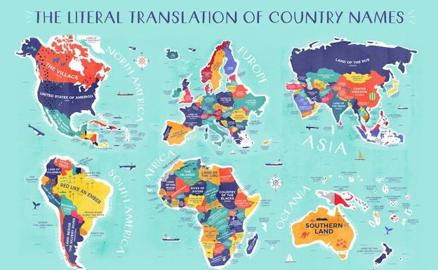 ¿Qué significan los nombres de cada país del mundo? Descúbrelo en este mapa