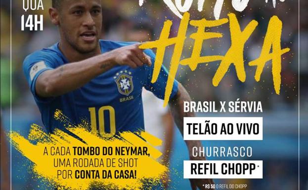 Un bar de Río invita a una ronda de chupitos por cada caída de Neymar