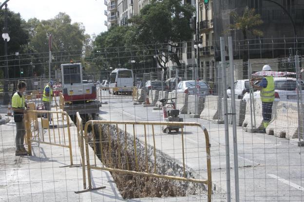 Las obras siembran el caos en el centro de Valencia