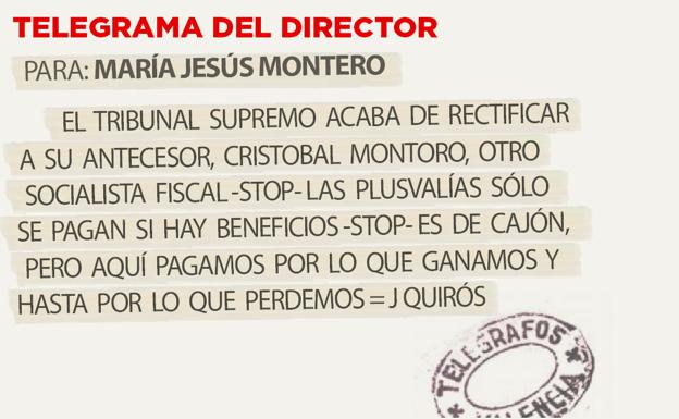 Telegrama para María Jesús Montero