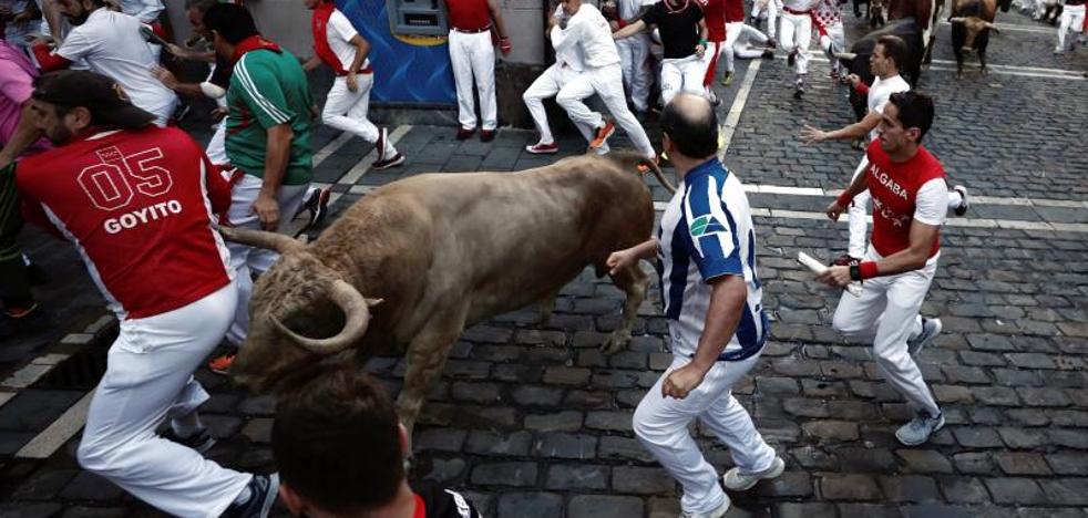 Los toros de Victoriano del Río firman un encierro veloz y con solo dos heridos