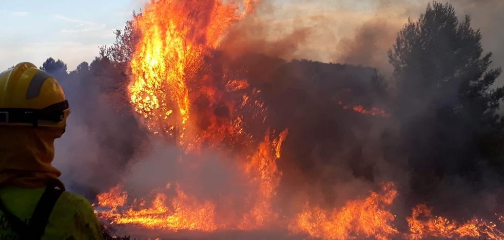 El incendio de Llutxent amenaza Gandia