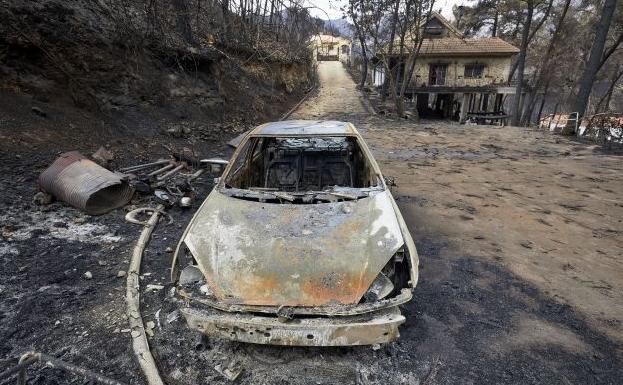 El Consell recibe 750.000 € para las zonas afectadas por incendio de Llutxent