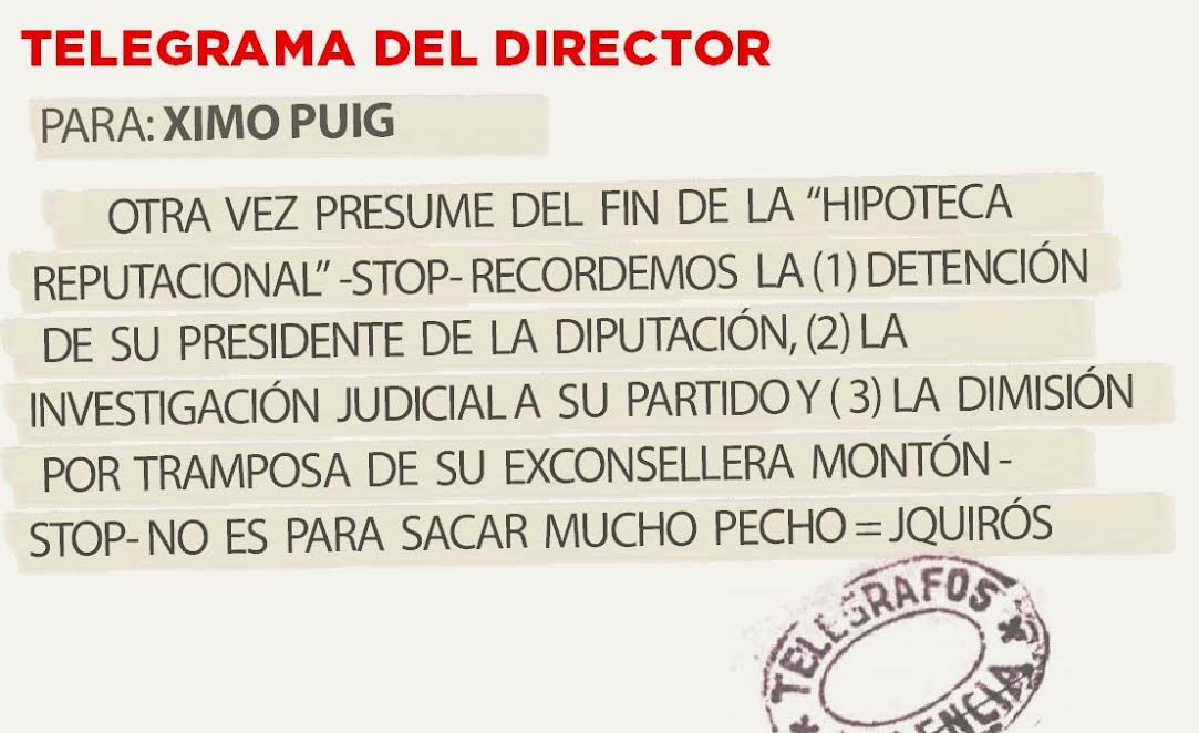 Telegrama para Ximo Puig