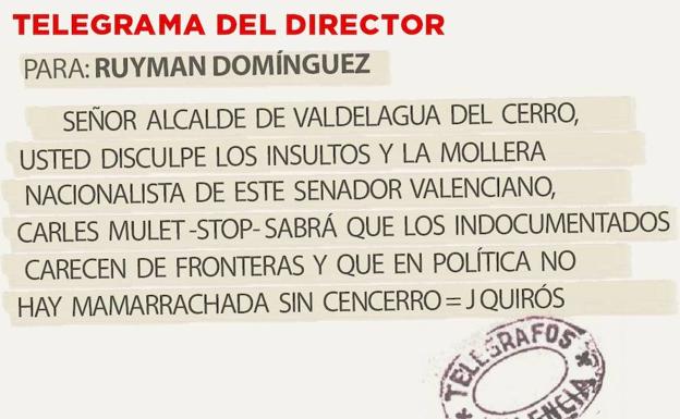 Telegrama para Ruyman Domínguez