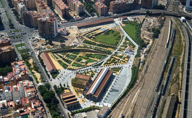 El Parque Central de Valencia, a vista de pájaro