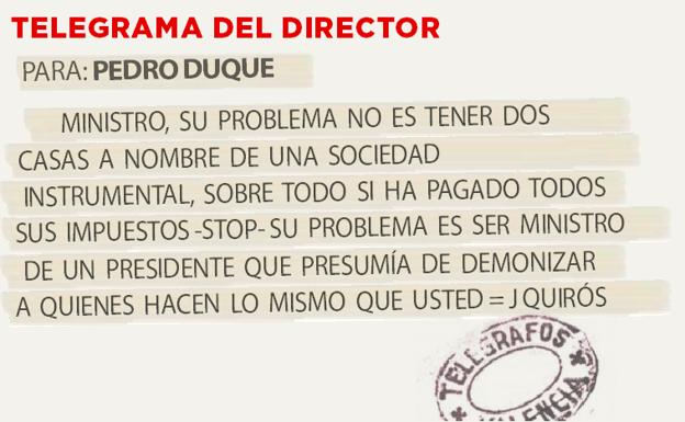 Telegrama para Pedro Duque