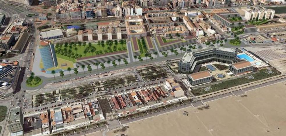 Ribó avala el hotel de 15 plantas del plan del Cabanyal