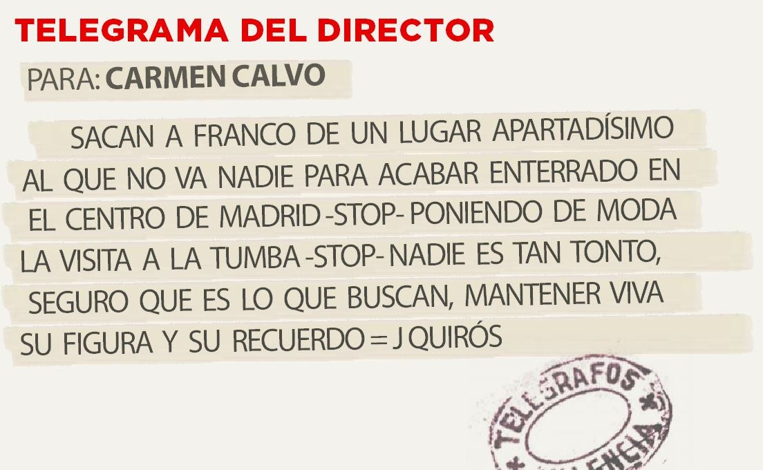 Telegrama para Carmen Calvo