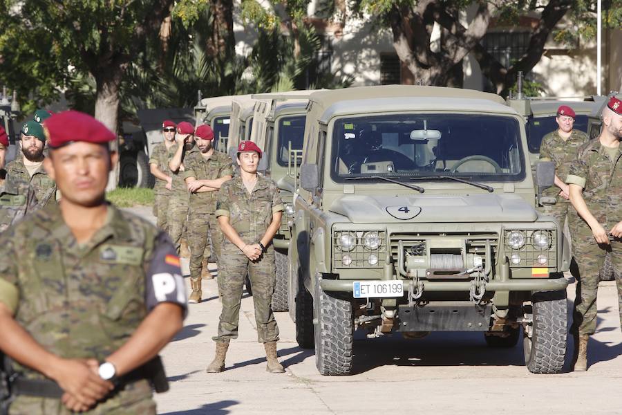 Fotos del convoy militar que sale de Paterna rumbo a una guerra simulada en Noruega