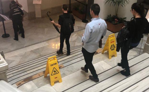 Goteras en el Ayuntamiento de Valencia tras el paso de la gota fría