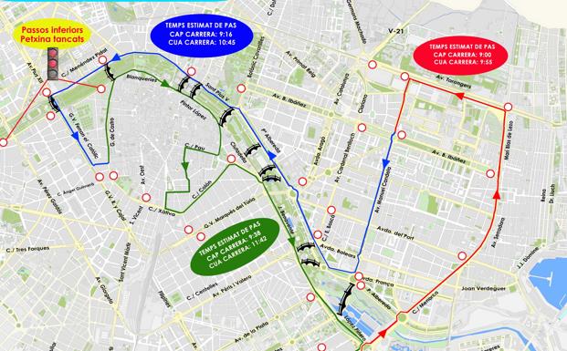 Calles cortadas en Valencia por el Medio Maratón 2018