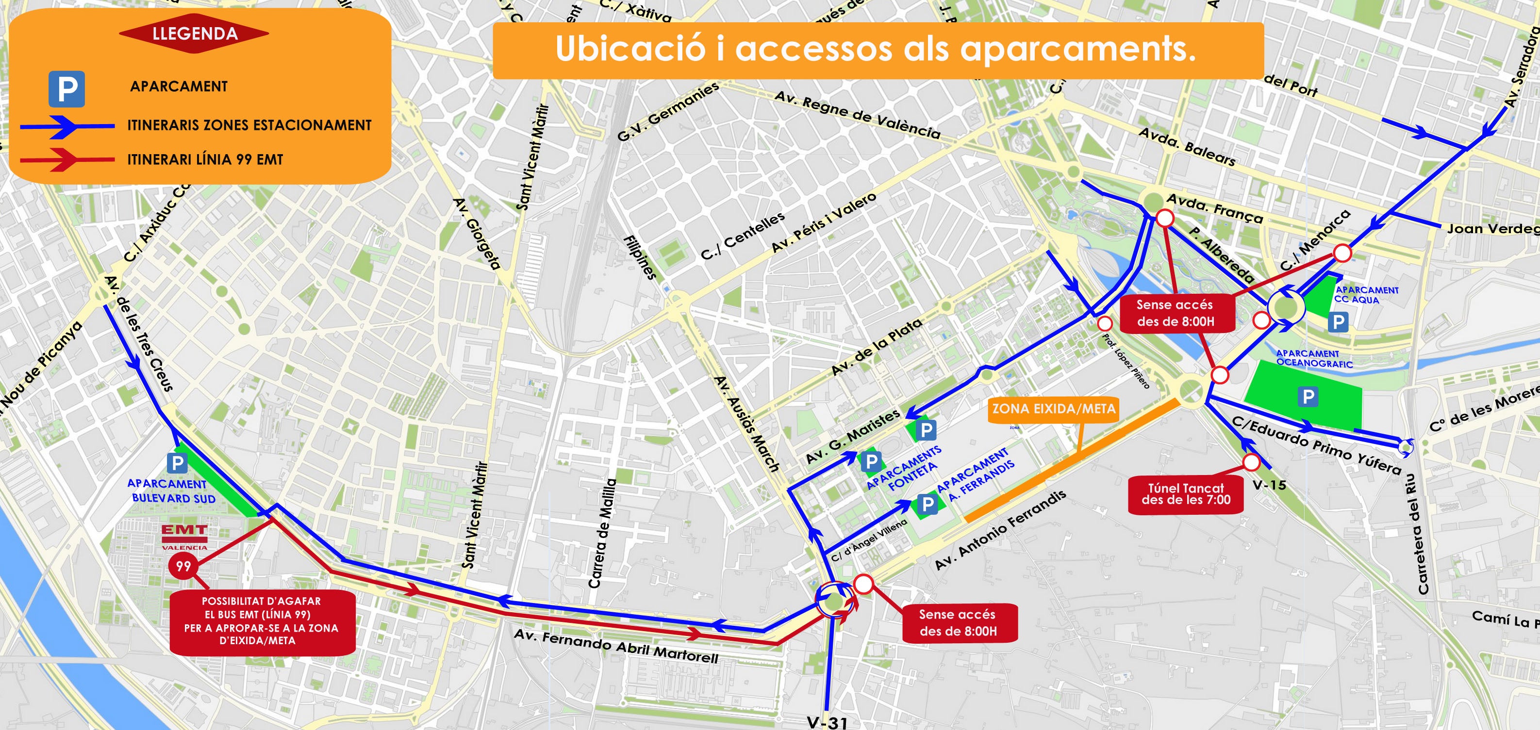 Dónde aparcar en Valencia para el Medio Maratón 2018