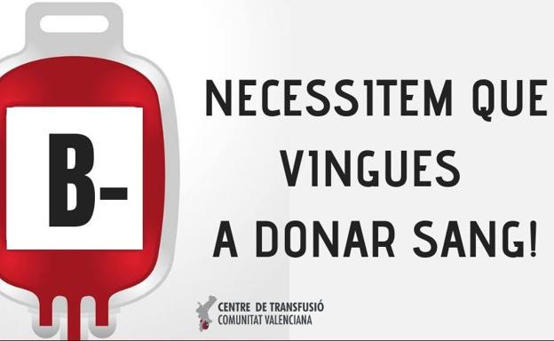 Sanidad pide con urgencia donar sangre del grupo B negativo hoy al estar las reservas en nivel crítico