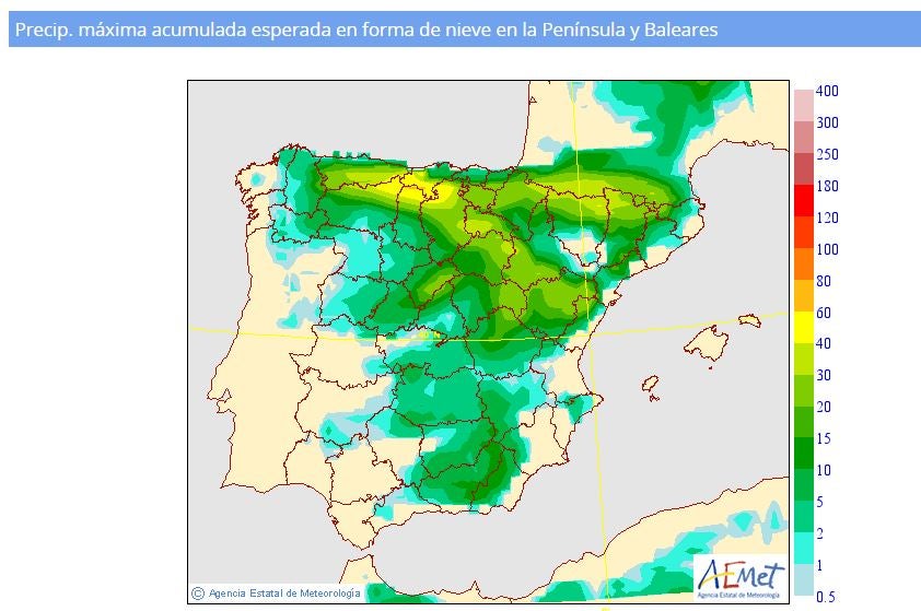 Las zonas donde puede nevar este fin de semana en la Comunitat