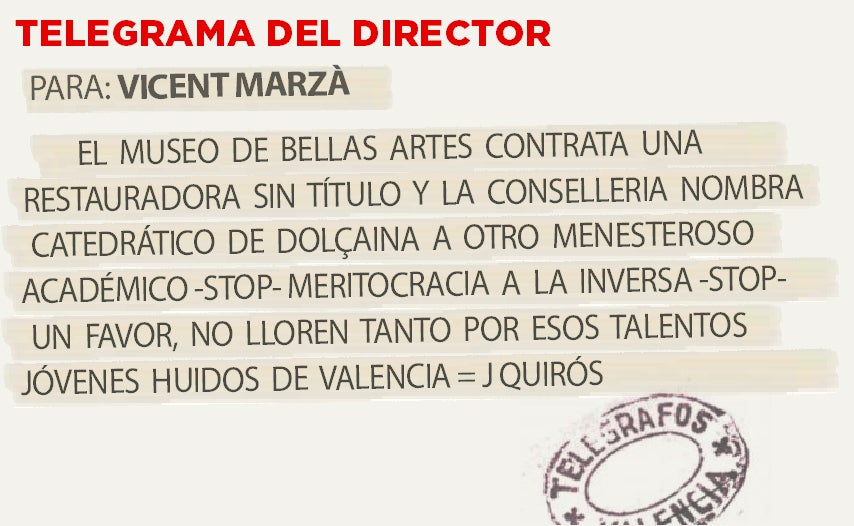 TELEGRAMA PARA VICENT MARZÀ