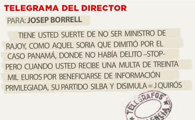 Telegrama para Josep Borrell