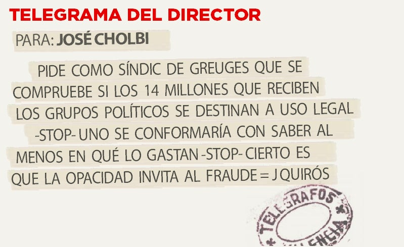 Telegrama para José cholbi