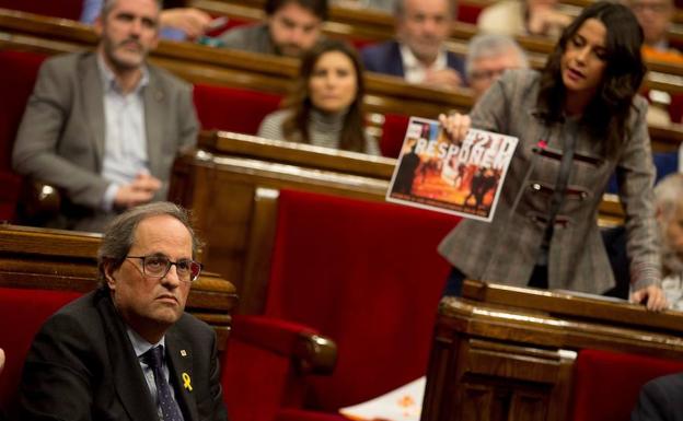 Ciudadanos se querellará contra Torra por «amparar la violencia» de los CDR