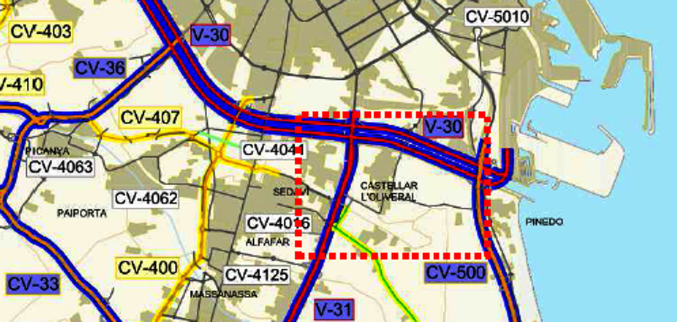 Fomento mejorará el ramal de incorporación de la V-31 a la V-30