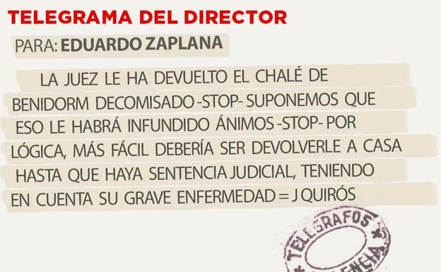 Telegrama para Eduardo Zaplana