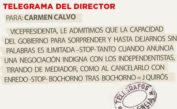 Telegrama para Carmen Calvo