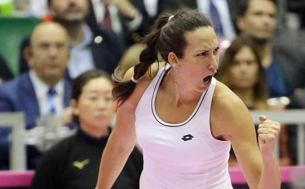 Georgina García mete a España en el 'playoff' de ascenso de la Copa Federación