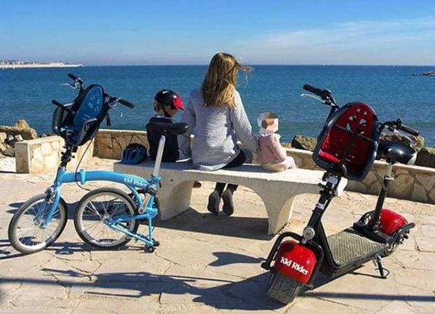 Leyenda fuego Aguanieve La primera silla portabebé del mundo para patinete eléctrico y bicicleta  plegable homologada es valenciana | Las Provincias
