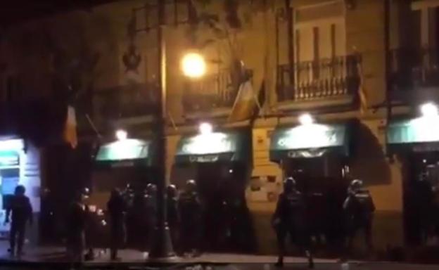 Altercados de los hinchas del Celtic en el centro de Valencia