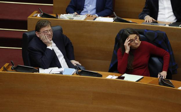 Caras largas en Podemos y Compromís ante el ambiente de adelanto electoral en Les Corts