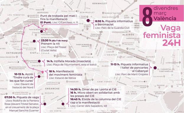 Manifestación en Valencia del 8M de 2019: horarios, recorrido y otros actos