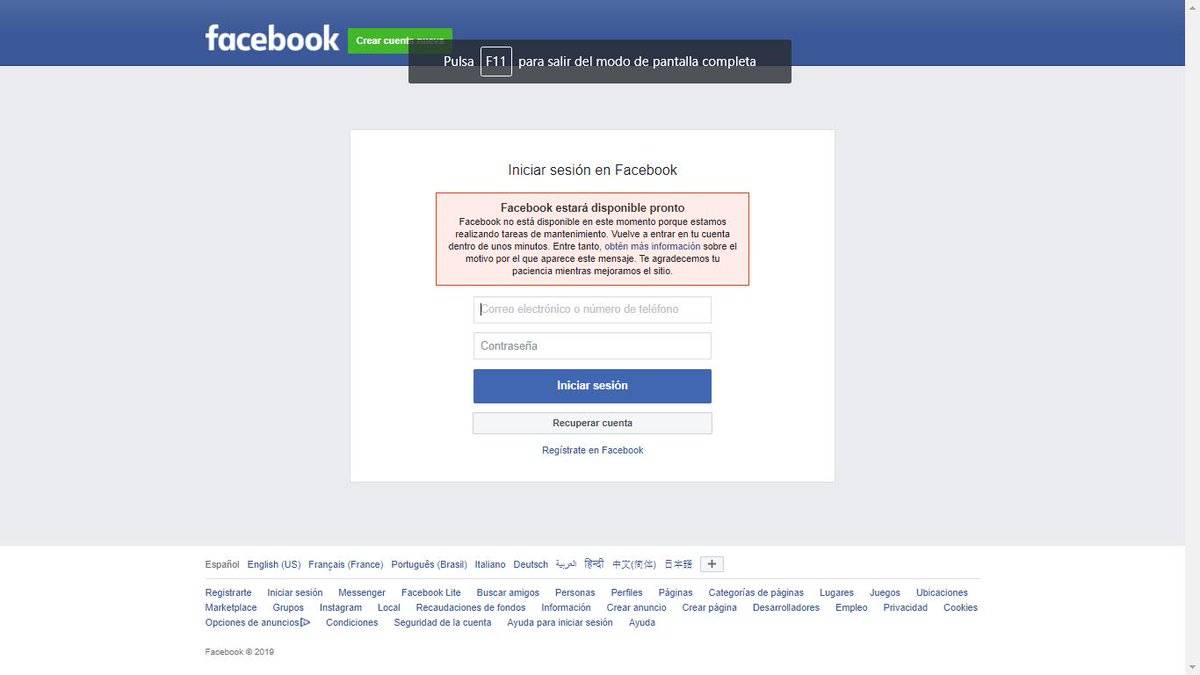 La caída de Facebook afecta también a Whatsapp