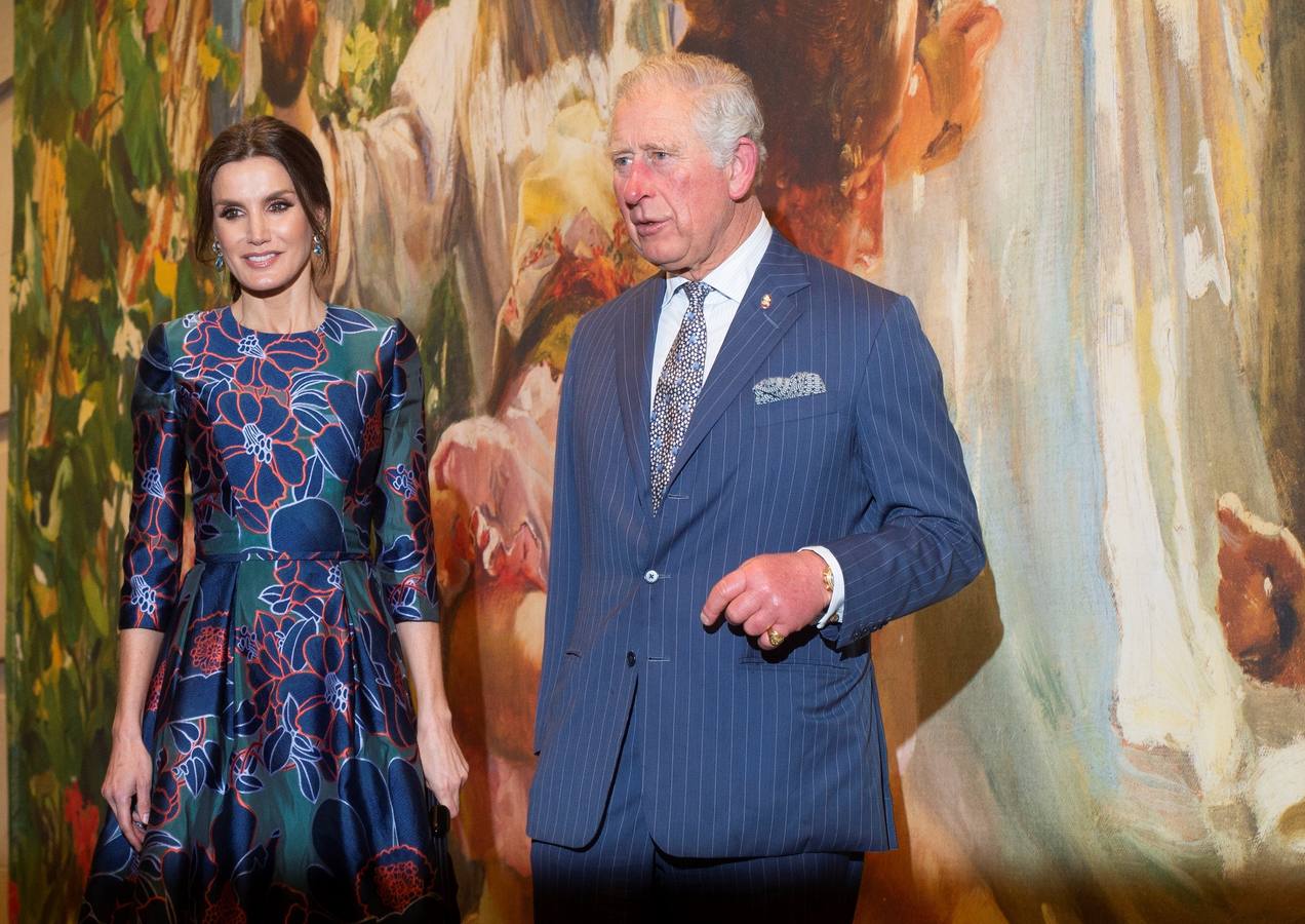 La reina Letizia y el príncipe Carlos de Inglaterra inauguran la exposición de Sorolla en la National Gallery