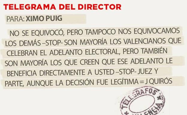 Telegrama para Ximo Puig