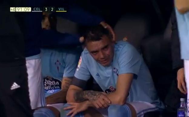 Iago Aspas rompe a llorar en su vuelta a Balaídos