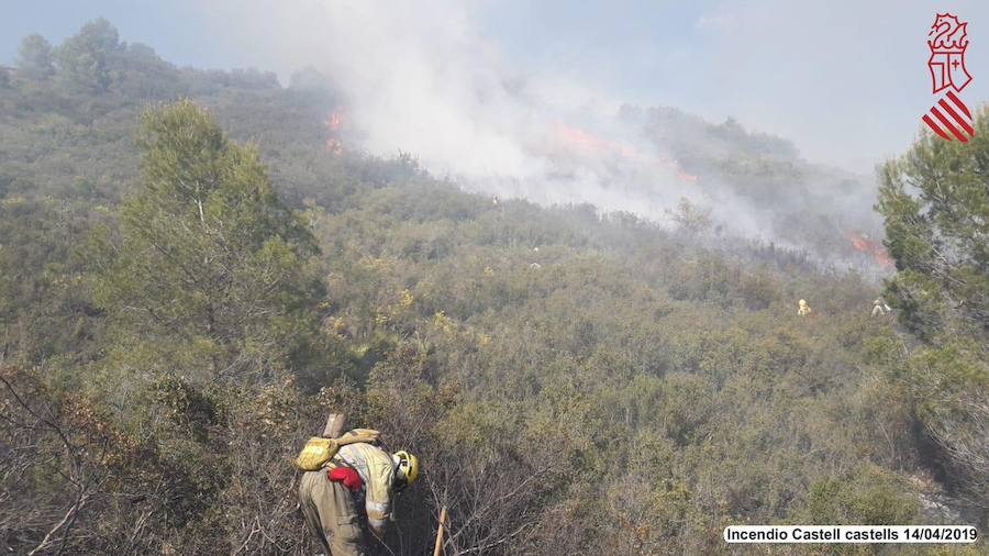 Incendio en Benigembla y Castell de Castells