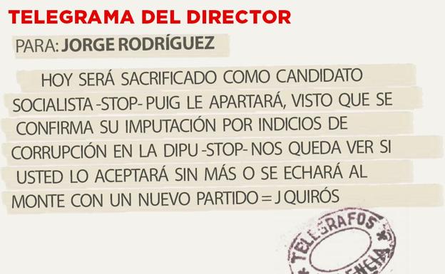 Telegrama para Jorge Rodríguez