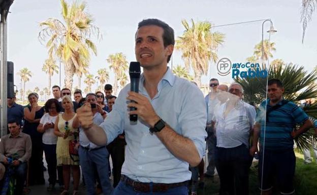 Mitin del PP en Valencia: Pablo Casado se va al Puerto