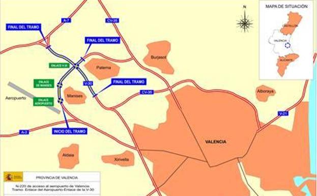 Fomento aprueba ampliar la carretera de acceso al aeropuerto de Manises