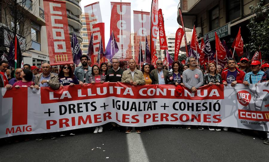 Manifestación del Primero de Mayo, Día del Trabajador, en Valencia