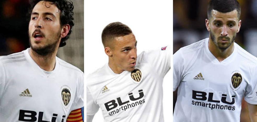 Parejo, Rodrigo y Gayà, con la selección española