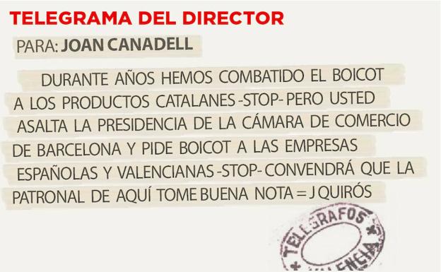 TELEGRAMA PARA JOAN CANADELL