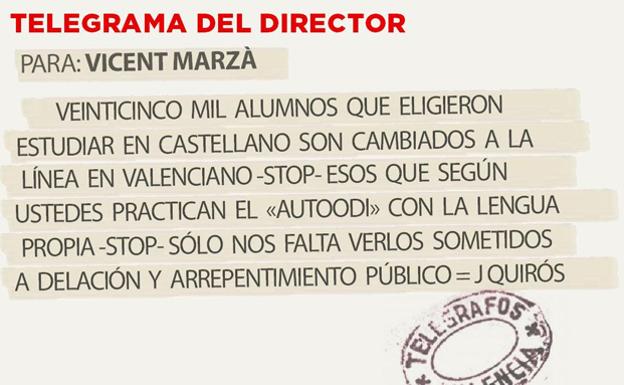 Telegrama para Vicent Marzà