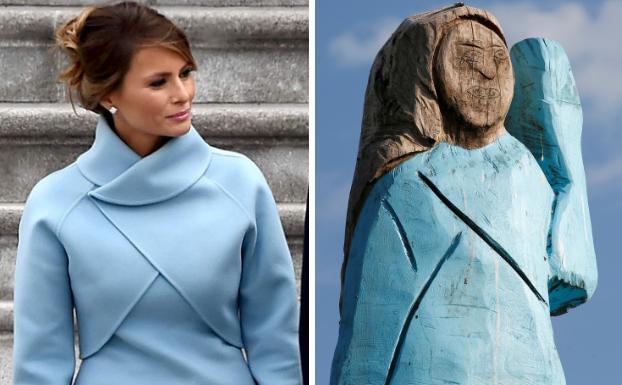 Una estatua de Melania Trump divide a su pueblo natal en Eslovenia