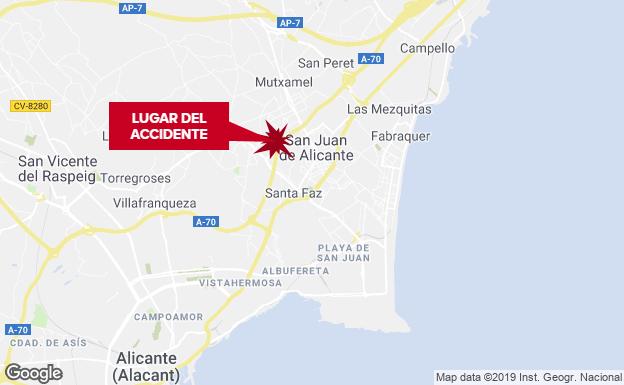 Muere un hombre de 48 años en un accidente entre un coche y una moto en San Juan