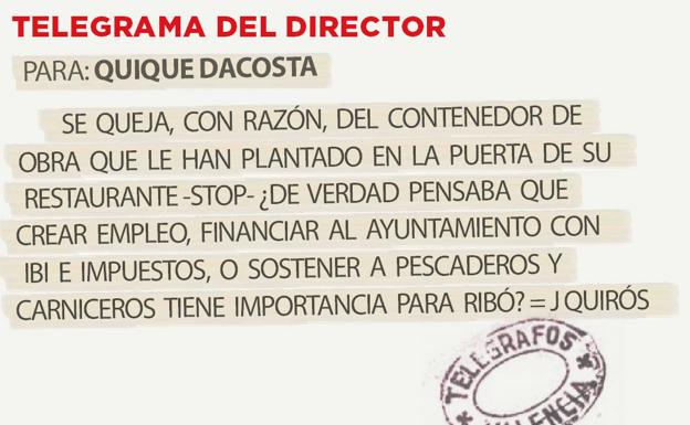 Telegrama para Quique Dacosta